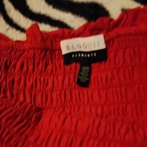 Eloquii Smocked Red Crop Blouse